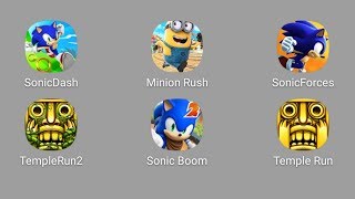 Sonic Dash, Minion Rush, Sonic Forces, Subway Surfers, Temple Run 2, Sonic Boom,Леди Баг, Соник
