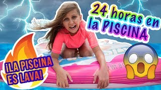 24 HORAS EN LA PISCINA | Hubo TREMENDA tormenta ⛈️ | Cumplí todos sus retos!