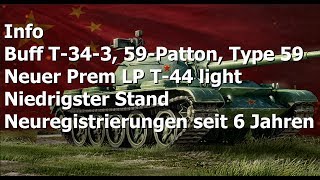 Info: Buff T-34-3, 59-Patton, Type 59, Neuer Prem LP | World of Tanks