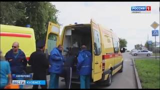 Появилось видео с места ДТП в Кемерове, где иномарка сбила двоих детей