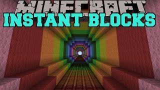 Minecraft: INSTANT BLOCKS MOD (SKYDIVING, MOB FARM, HUGE TREE HOUSE, & MORE!) Mod Showcase