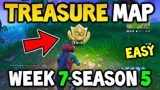 Fortnite SEASON 5 WEEK 7 BATTLE STAR - Follow the treasure map found in Dusty Divot, WEEK 7 LOCATION