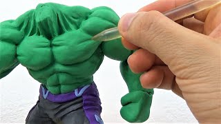 Como hacer Escultura Figura de HULK Avengers Plastilina | HULK Clay Tutorial | Vengadores DIY