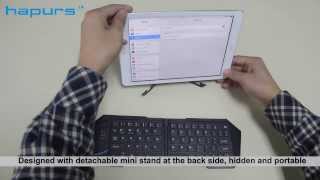 Hapurs Folding Bluetooth 3.0 Wireless Keyboard with 200mAh battery and hidden stand design