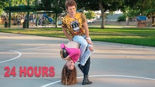 24 HOURS IN A BACKBEND w/ MY BROTHER ON TOP OF ME