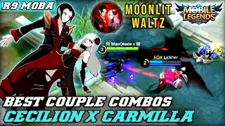 CECILION WITH CARMILLA GAMEPLAY! BEST COUPLE COMBOS - R9 MOBA Mobile Legends