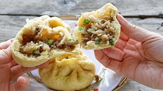 CHINESE "CORNMEAL" BUNS (SAVORY RADISH FILLING!!) (玉米面包子) VEGAN