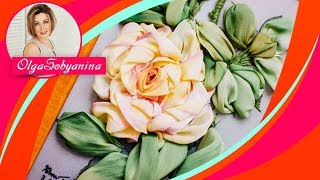 ?РОЗА мастер класс по вышивке лентами Часть1 ❗ / How to embroider a rose with ribbons 1p