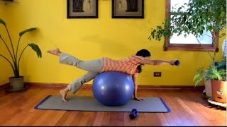 Stability Ball - Weights for Core Strength with Vidya Nahar - Daily Pilates 10