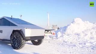 Russian homemade Tesla Cybertruck hits the road