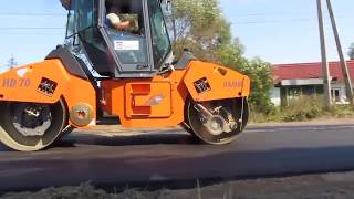 Асфальтовый каток Hamm в работе!