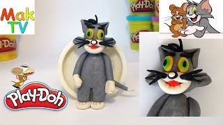 Как слепить Кота Тома (мульт.«Том и Джерри») из пластилина. How to make a «Tom & Jerry» of Play-Doh.