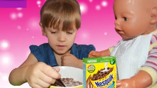 Беби бон Игры для девочек Как мама/Видео для детей/Breakfast for Baby born