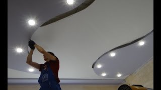 КАК сделать рисунок на потолке ! Потолок из гипсокартона своими руками видео инструкция !