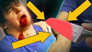 EXPERIMENT Glowing 1000 degree KNIFE VS HUMAN ARM *BLOOD WARNING*