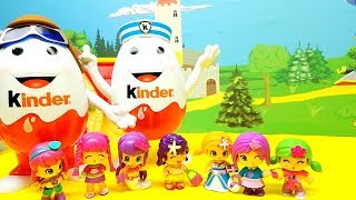 EMILY E LE UOVA KINDER SORPRESA GIGANTI - pinypon sirene , principesse , monta e rimonta , giochi