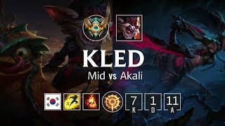 Kled Mid vs Akali - KR Challenger Patch 8.23