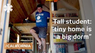 Tall law student, tiny house: bachelor builds dorm on wheels