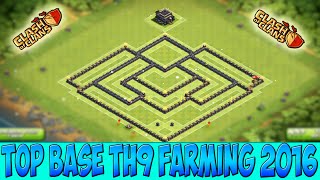 TOP BASE TH9 FARMING 2016 I Amazing Protection of ressources I Clash Of Clans