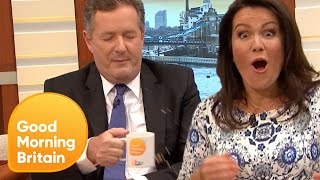 Piers Morgan Spills Hot Tea All Over Himself! | Good Morning Britain