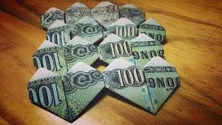 Xếp giấy Origami | Hướng dẫn xếp trái tim đôi bằng tiền giấy mệnh giá 1000 đồng | 折り紙