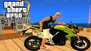 Gta sa- trocando ideia e role de cb 1000 mostrando nova skin ostentação e mansão a beira mar