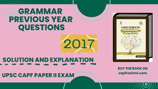 Grammar Previous year  Questions CAPF 2017