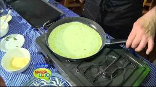 Aprendiendo a preparar crepes de espinaca y pollo