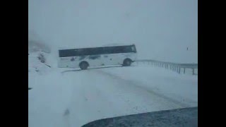 A horror bus ride, skidding down the Remarkables ski resort mountain road.