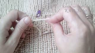 Как спрятать кончики нитей, полотно - резинка. Вязание спицами. Knit Solo