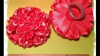 МК пышный бант из ленты шириной 4 см