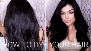 HOW TO DYE YOUR HAIR BLACK AT HOME UNDER 20$ - DIY | Chloé Zadori
