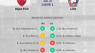 Previa Dijon FCO vs Lille - Jornada 20 - Ligue 1 2020 - Pronósticos y horarios