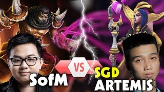 Cuộc đối đầu giữa SofM và xạ thủ SGD Artemis tại đường giữa