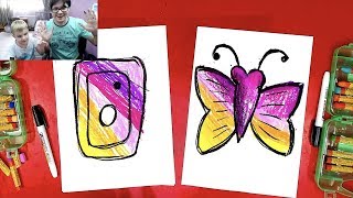 Рисуем ИНСТАГРАМ бабочку и лого