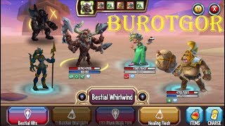 Monster Legends Team Races Burotgor level 1-130 review combat PVP Best skill Earth Monster