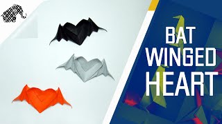 Origami - How To Make An Origami Bat-winged Heart (Riki Saito)