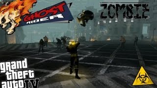 GTA IV Ghost Rider + Zombie Apocalypse - Ghost Rider vs Zombie Attack
