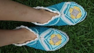 Тапочки из мотивов крючком / Crochet slippers