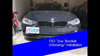 BMW F30 Tow Hook License Plate Bracket Install