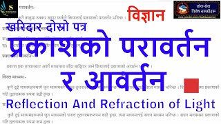 प्रकाशको परावर्तन र आवर्तन || Reflection And Refraction of Light
