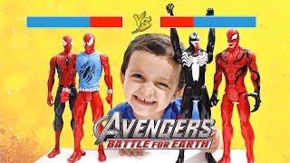 HOMEM ARANHA E SPIDERMAN SCARLET VS VILÕES VENOM E CARNIFICINA BATALHA TOYSBR