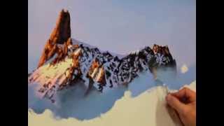 How to paint a mountain with the spatula.