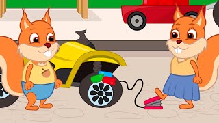 Famille d'Écureuil - Roue De Gomme Dessins Animés 2021 en Français