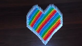 Как сделать красивое радужное сердце из бумаги МОДУЛЬНОЕ ОРИГАМИ для начинающих