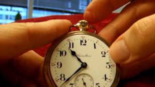 Hamilton pocket watch, circa 1907, 17j, 18s. Runs strong, serviced 2010.
