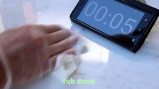 Guinness remove etch marks from marble
