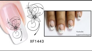 French Tip ♦ How to Use Water Decals Nail Designs