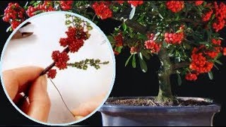 Цветы из бисера. ПИРАКАНТА из бисера своими руками. Бисероплетение. МК