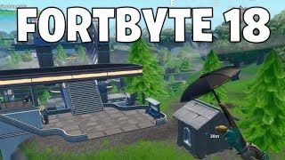 Fortnite Fortbyte #18 Location - Found somewhere between Mega Mall and Dusty Divot Fortnite Location